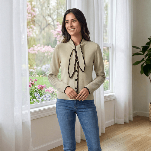 Womens Nanette Lepore Long Sleeve Self Tie Neck Sweater